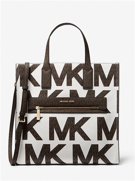 michael kors kenly large logo tote bag|michael kors graphic logo purse.